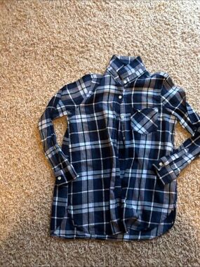 Old Navy Navy and Light Blue Plaid Tunic Shirt